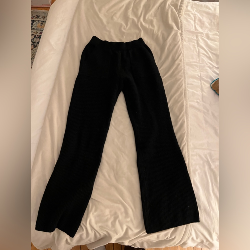 Athleta Black Ribbed Pants - Loungewear